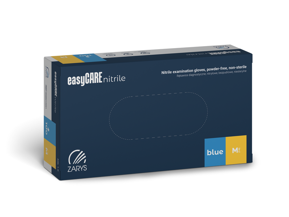 Zarys Easy Care Rękawice Niebieskie Nitrylowe M 100 szt.