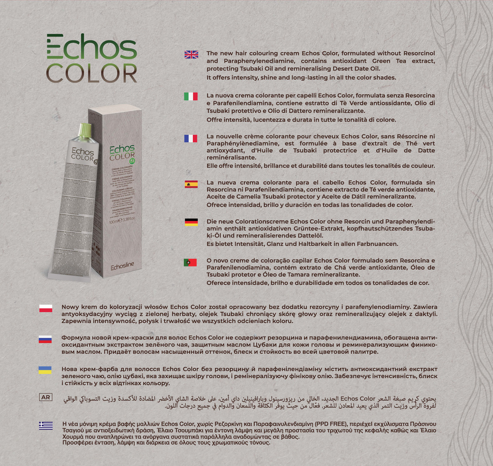 Echosline Echos Color - Color Chart Paleta Kolorów 104 Odcieni