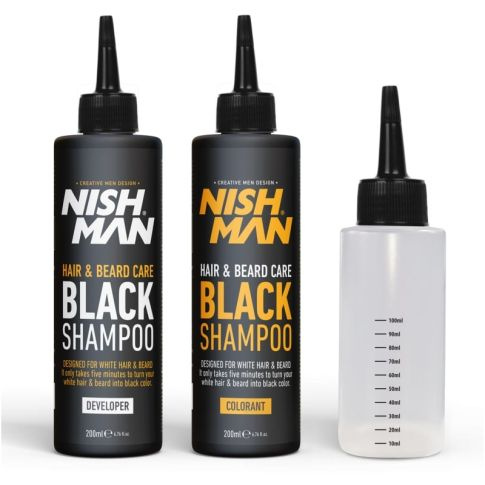 Nishman Black Shampoo Czarny Szampon Odsiwiający 2x200 ml 