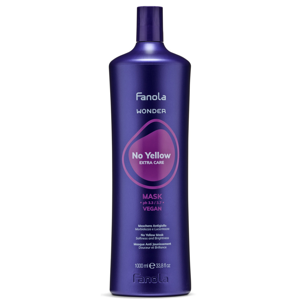 Fanola Wonder No Yellow Maska Tonująca Neutralizująca Żółte Tony do Włosów Blond Siwych i Rozjaśnianych 1000 ml