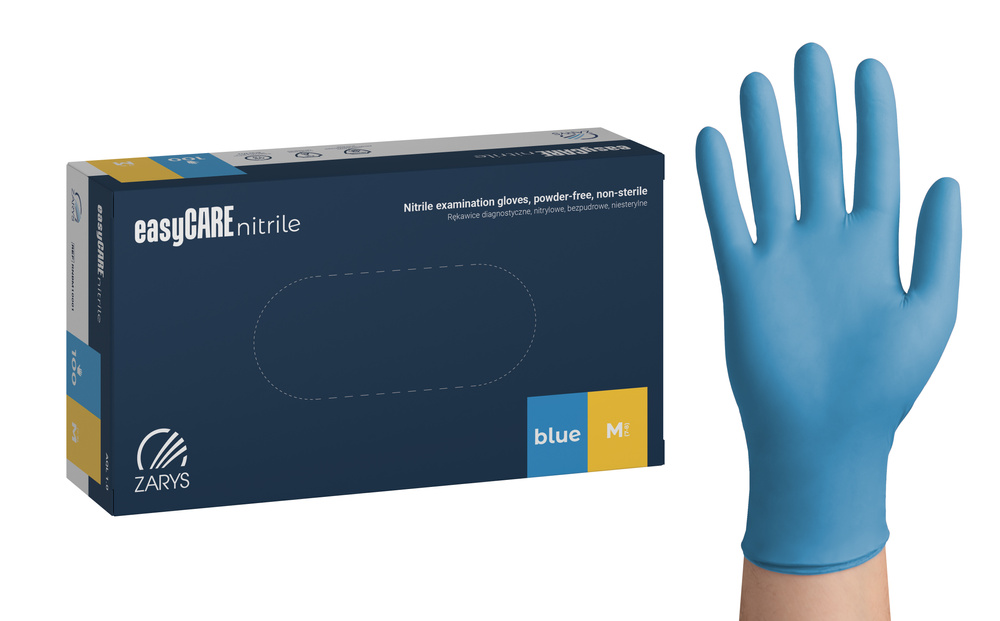 Zarys Easy Care Rękawice Niebieskie Nitrylowe M 100 szt.
