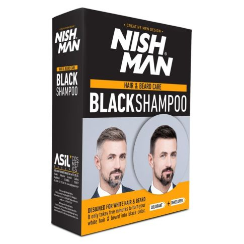 Nishman Black Shampoo Czarny Szampon Odsiwiający 2x200 ml 