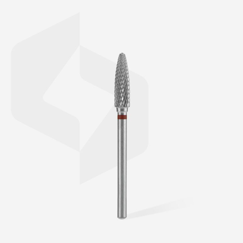 Staleks Frez z Węglika Spiekanego Stożek Okrągły Czerwony 4 mm/14mm