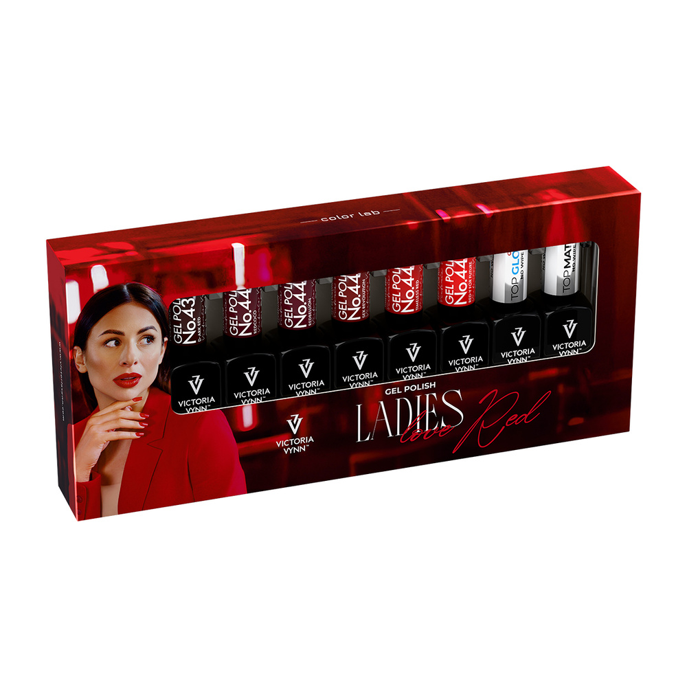 Victoria Vynn Gel Polish Ladies Love Red + GEL POLISH TOP Matte 8 ml + Gel Polish Top Oh! My Gloss 8 ml