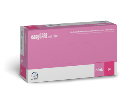 Zarys Easy Care Rękawice Różowe Nitrylowe S 100 szt.