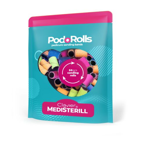 Clavier Medisterill PodoRolls Nakładki Ścierne Do Frezarki Color Mix 50 szt. + Nośnik 