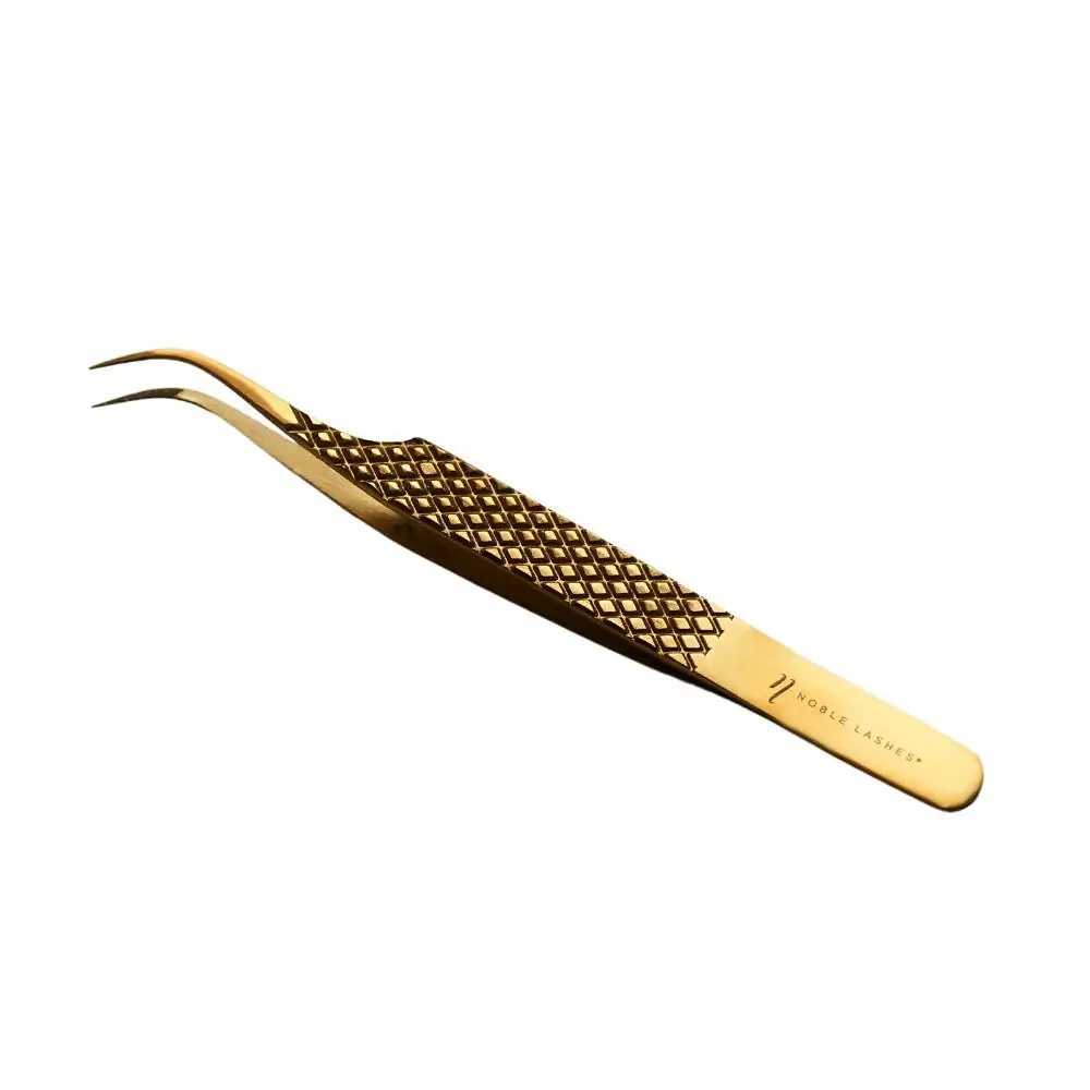 Noble Lashes Pęseta Do Przedłużania Rzęs Noble Gold PRO 4
