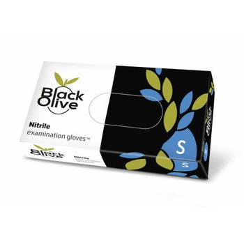 Doman Black Olive Rękawice Czarne S Nitrylowe 100 szt. (Bezpudrowe)