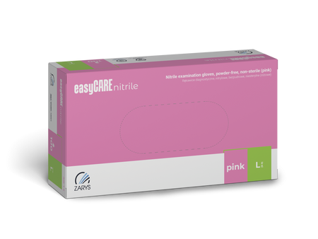 Zarys Easy Care Rękawice Różowe Nitrylowe L 100 szt.