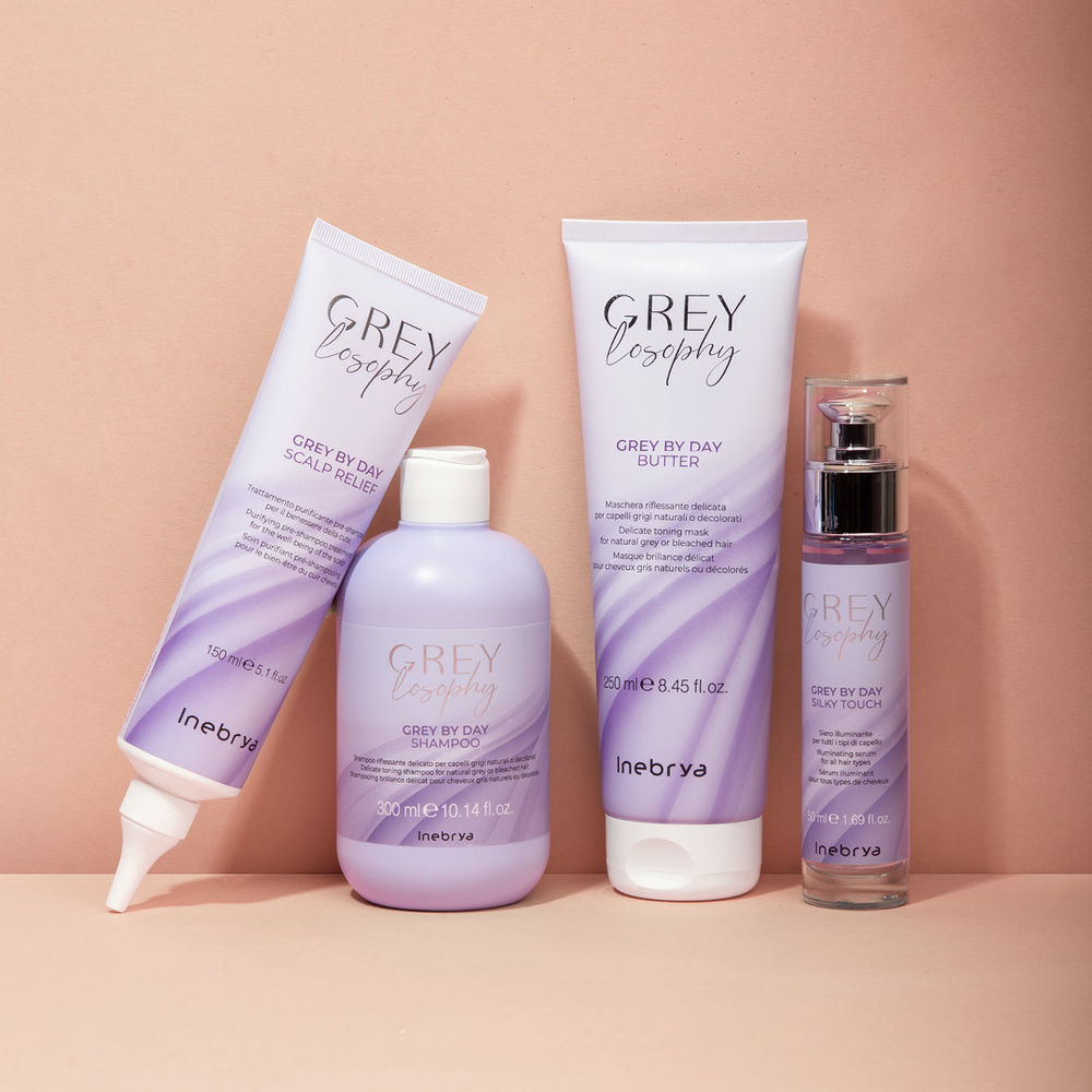 Inebrya Greylosophy Grey By Day Rozświetlająca Maska Do Włosów Blond i Siwych 250 ml