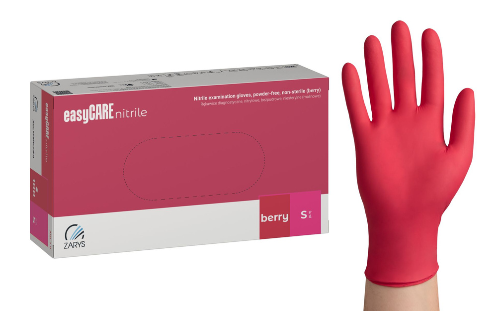Zarys Easy Care Rękawice Malinowe Nitrylowe S 100 szt.