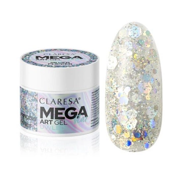 Claresa Megastar Art Gel Żel Do Zdobień Silver Flicker 10g 